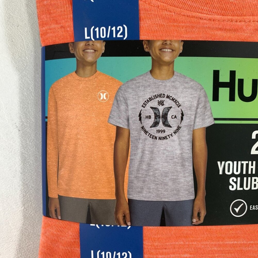 Hurley Boys L 2-pack Shirt Graphic Tee and Slub Long Sleeve Shirt L 10/12